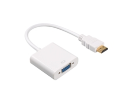 Conversor Hdmi Para Vga, Adaptador De Áudio Hd Branco Aquaforge