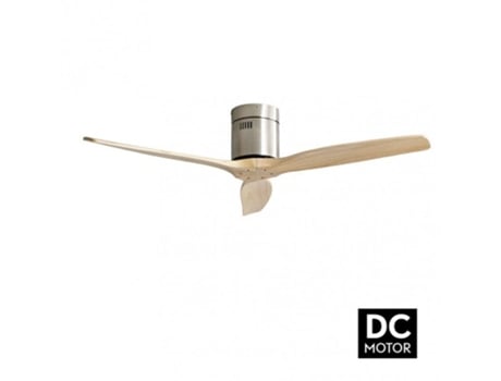 Ventilador Dc Aguilon Níquel 3 Lâminas de Faia 5 Velocidades Sem Luz com Controle Remoto e Temporizador 132D FABRILAMP
