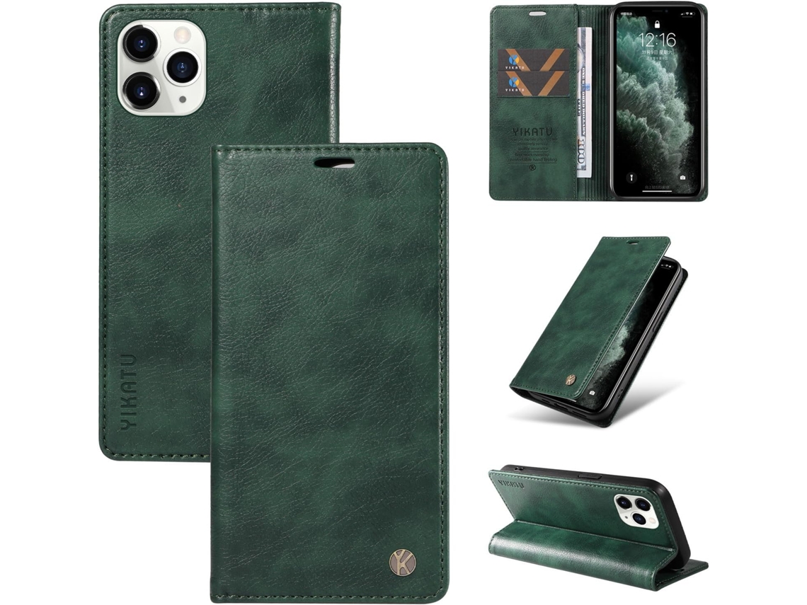 Capa Para Iphone 11pro De 5, 8, Capa Carteira Dobrável Em Couro Pu Resistente A Impactos À Prova De Choque Com Porta