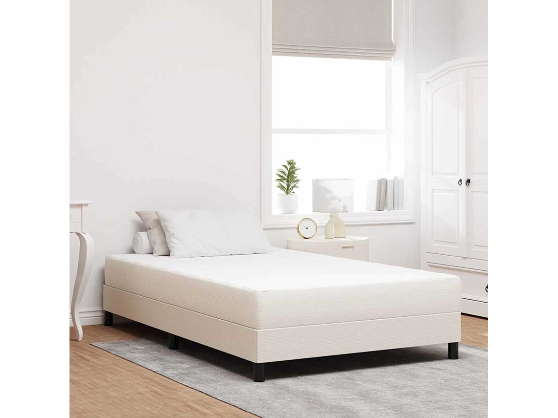 Vidaxl Colchão de Cama com Colchão Creme 120 X 200 Cm Tecido