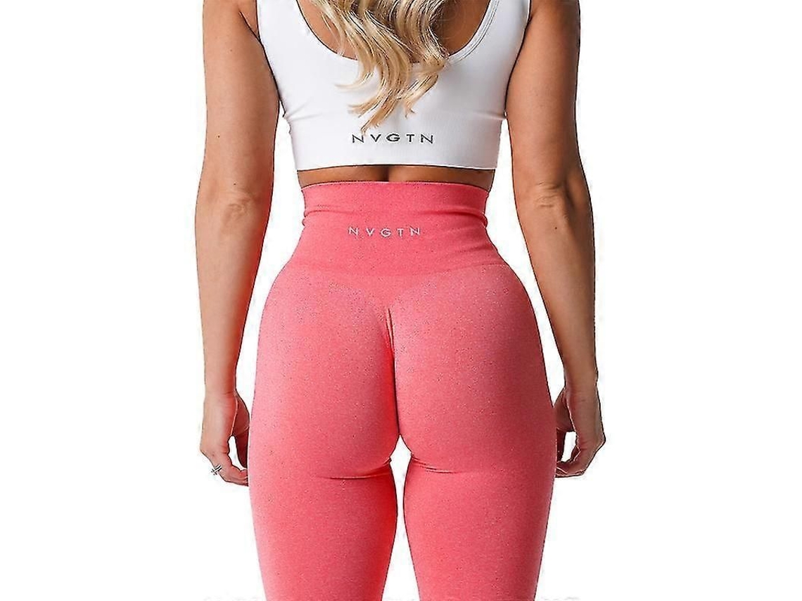 Leggings Sem Costuras Mulher Esportivos Elásticos Respiráveis Levanta Bumbum Cintura Alta Nylon Espandex