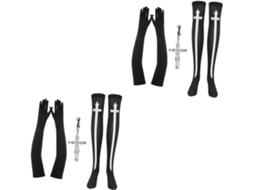 Luvas De Freira Para O Halloween, Acessórios Para Fantasia De Freira Feminina, Meias De Fantasia.