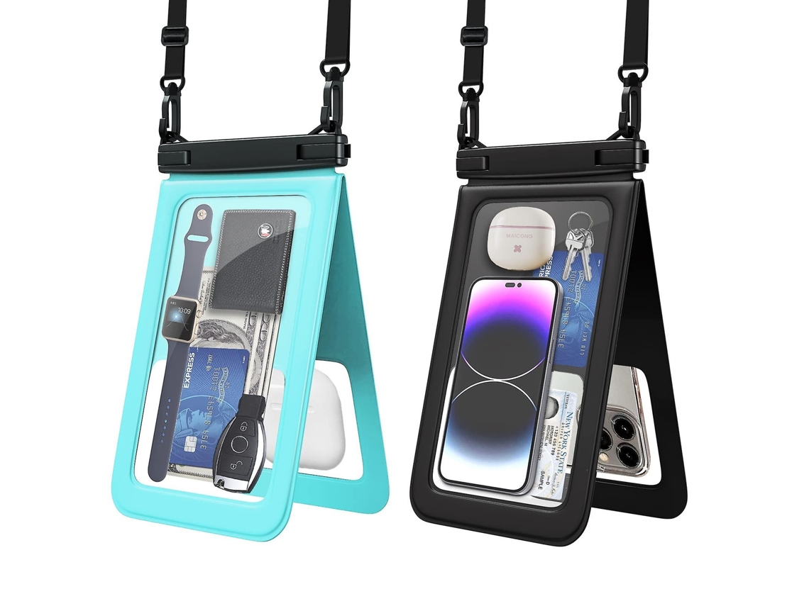 Lurelia Bolsa Impermeável Para Telemóvel Ipx8, Removível, Com Anel, Cor Transparente, 2 Un