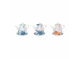 Juego Da Chaleira Dkd Home Decor Cristal Porcelana Azul Verde 3 Unidades