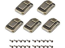 Cerradura de Pestillo Toggle 5 Piezas, Pestillos de Ferro para Armários, Caixas, Malas, Tom Bronze (40mm X 27mm)