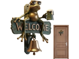 Campainha de sapo engraçado CHABERLU decorativa para casa, parede, exterior e loja