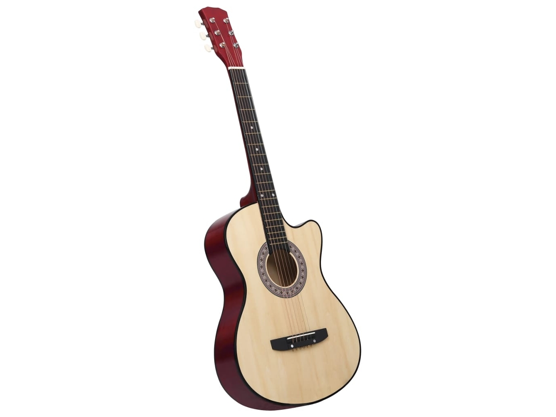 Vidaxl Guitarra Acústica Cutaway Com 6 Cordas 38" Madeira De Tília