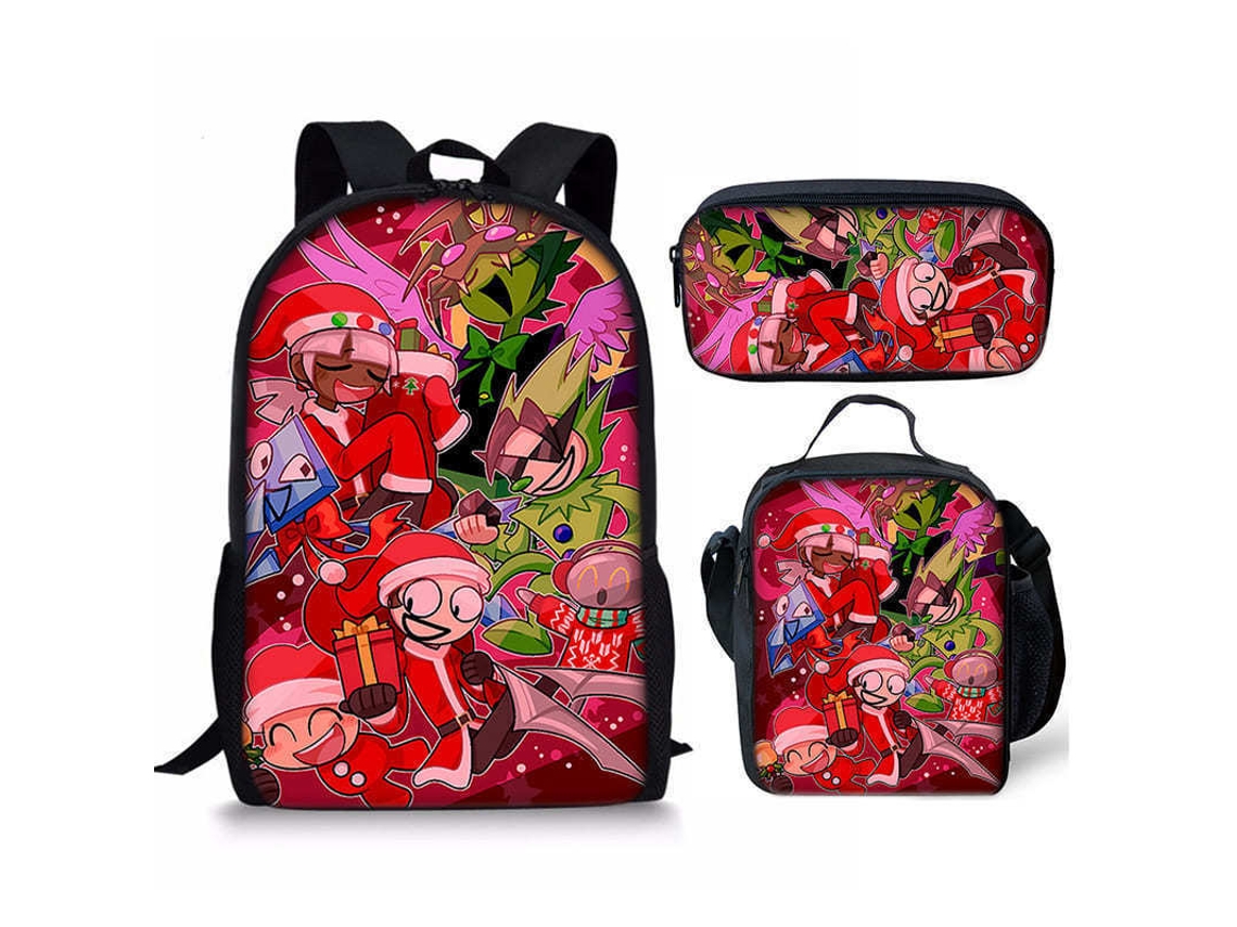 Conjunto De Mochilas Estudantis Sprunki Com Três Peças Mochila Desenho Animado, Bolsa Ombro, Estojo 20 Aquaforge