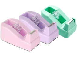 Dispensador de fita adesiva Hemobllo, pequeno e prático, em plástico elegante para casa e escritório, pacote com 3 unidades.