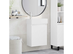 Vidaxl Conjunto De Móveis De Banheiro Com Torneira Branco