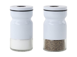 Conjunto de 2 Condimenteiros de Vidro e Metal S/MARCA