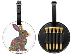 Bolsa para Tees de Golfe com Estampa de Coelho Preto Fácil de Transportar e Mais Eficiente para Jogar Golfe.