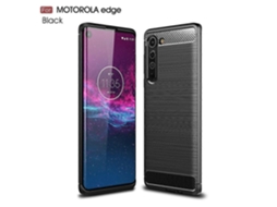 Capa De Tpu Com Textura Escovada Em Fibra De Carbono Para Motorola Moto Edge