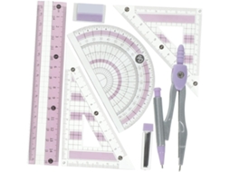 Kit De Geometria : Régua Triangular E Transferidor, Ferramentas Para