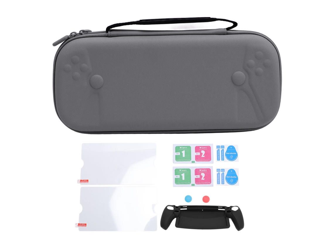 Kit Capa Dura Para Console De Jogos 6 Em 1 Com Protetor De Tela E Grip Cinza