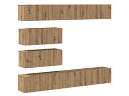 Tv Cabinet Set, Tv Cabinet Sets Vidaxl Marrom Madeira Processada (n/a)