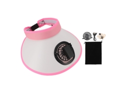Mali chapéu de Sol com Ventilador Recarregável 3 Velocidades Protetor Uv50+ para Mulheres Homens Crianças Rosa