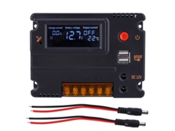 Carregador Solar 12v 20a Lcd para Bateria de Fosfato de Ferro | S/MARCA