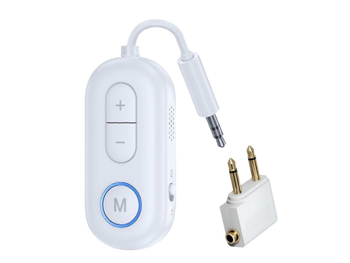 Transmissor E Receptor De Áudio Bluetooth Estéreo Com Microfone, Branco.