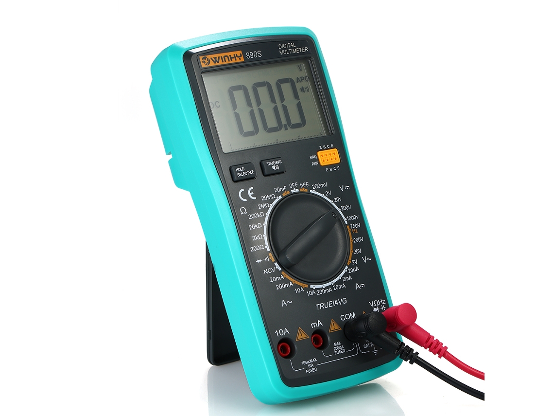 Yuru multímetro Digital Lcd True Rms com Ncv, Medidor de Tensão Corrente, Resistência, Capacitância e Diodo Profissional