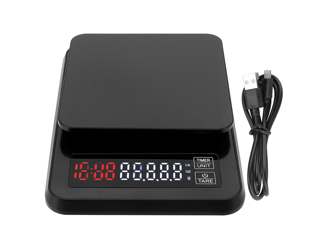 Balança de cozinha AQUAFORGE portátil com visor LCD, rosa