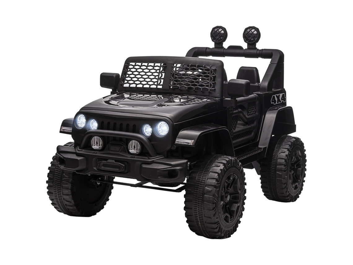 Carro Elétrico 12v Infantil Preto 100x64,2x71 Cm (motor Duplo, Controle Remoto, Faróis, Buzina)