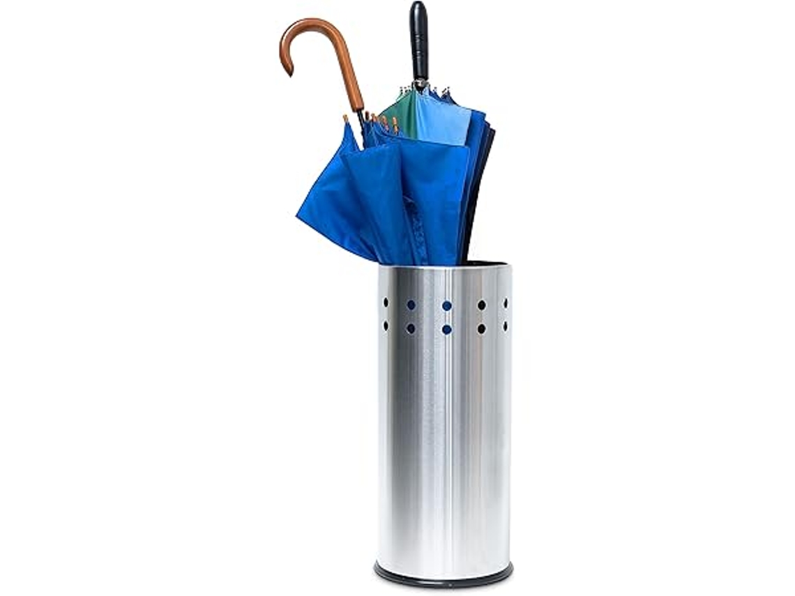 Suporte para Guarda sol, em Metal, Prateado, Dimensões: 49,5 X 22,5 Cm, Multifuncional, Moderno, Uso Doméstico, Organização Eficiente STELASPLEN