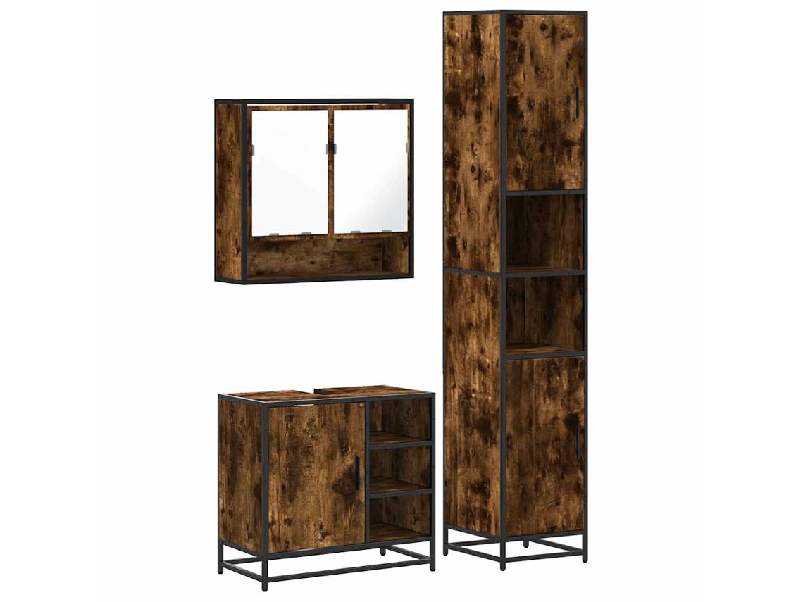 Bathroom Furniture Set, Bathroom Furniture Sets Vidaxl Marrom Madeira Processada (n/a)