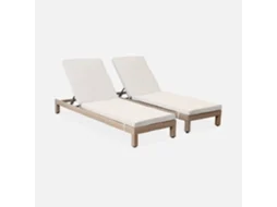 Espreguiçadeira Em Resina Tecida, Multi-posição, Set De 2, Natural E Bege