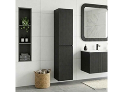 Vidaxl Gabinete De Banheiro Suspenso Preto 33 X 34,5 X 160 Cm