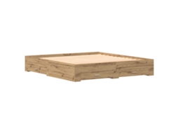 Conjunto 1 Cama Rustica Vidaxl Castanho Derivados De Madeira (180 X 200 Cm)