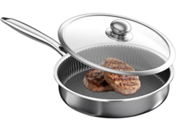 Frigideira Antiaderente, Utensílio de Cozinha,, Panela para Refogar Acessório em Aço Inoxidável com CHABERLU
