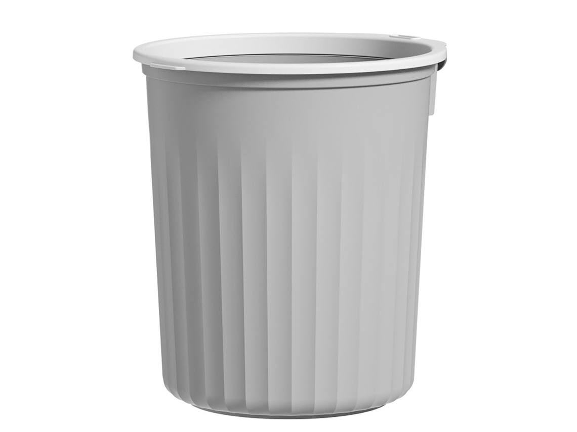 Baok-lata De Lixo Redonda Com Anel De Pressão Em Plástico Para Casa E Cozinha Cinza Pequena 8l Grande Capacidade