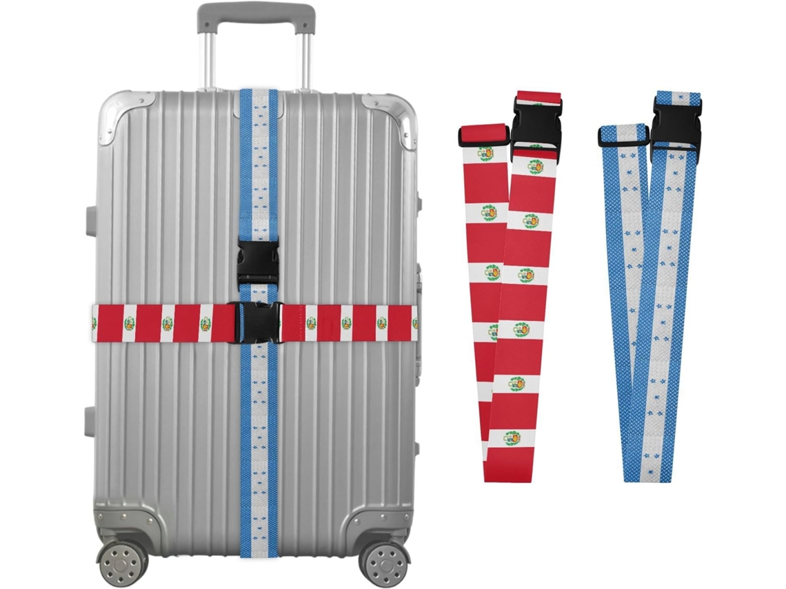 Conjunto De 2 Cintas Bagagem Com As Bandeiras Do Peru E Honduras Resistentes Ajustáveis Ideais Para Viagens Marítimas