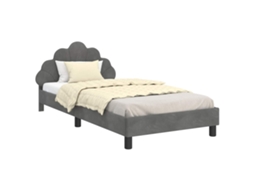 Estrutura de Cama Infantil com Cabeceira Cinza Escuro Veludo MAISON EXCLUSIVE