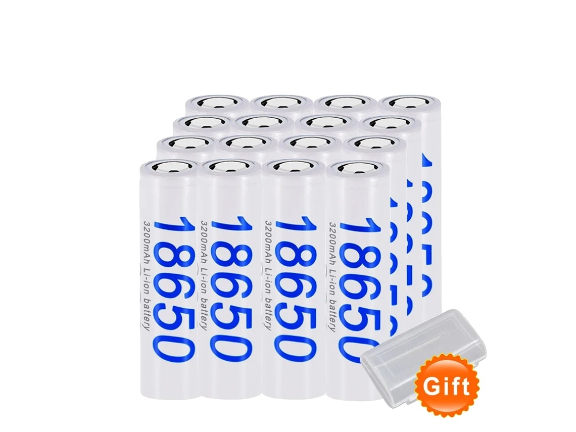 Baterias De Lítio Palo 18650, Capacidade De 3200mah, Tensão De 3.7v,16 Pcs,3.7v Oem