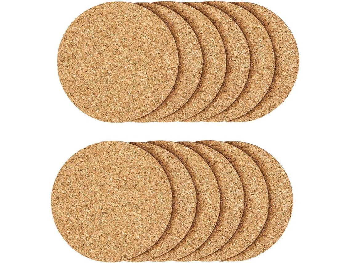 Posavasos de cortiça NOVA LINE, 12 unidades, resistente ao calor, reutilizável