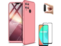 Kit Capa, Película e Suporte para Realme C15 PHONESHIELD BD-GK&9D&MH-PK-RM-C15 Rosa