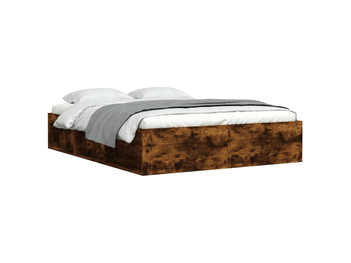 Bed Frame, Bed Frames Vidaxl Marrom Madeira Processada (140 X 200 Cm)