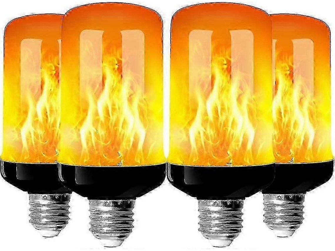Pacote Com 4 Lâmpadas Led De Efeito Chama Base E27 4w, 4 Configurações De Luz, Para Decoração De Ambientes Internos, Casa, Jardim E Festas. Cjy