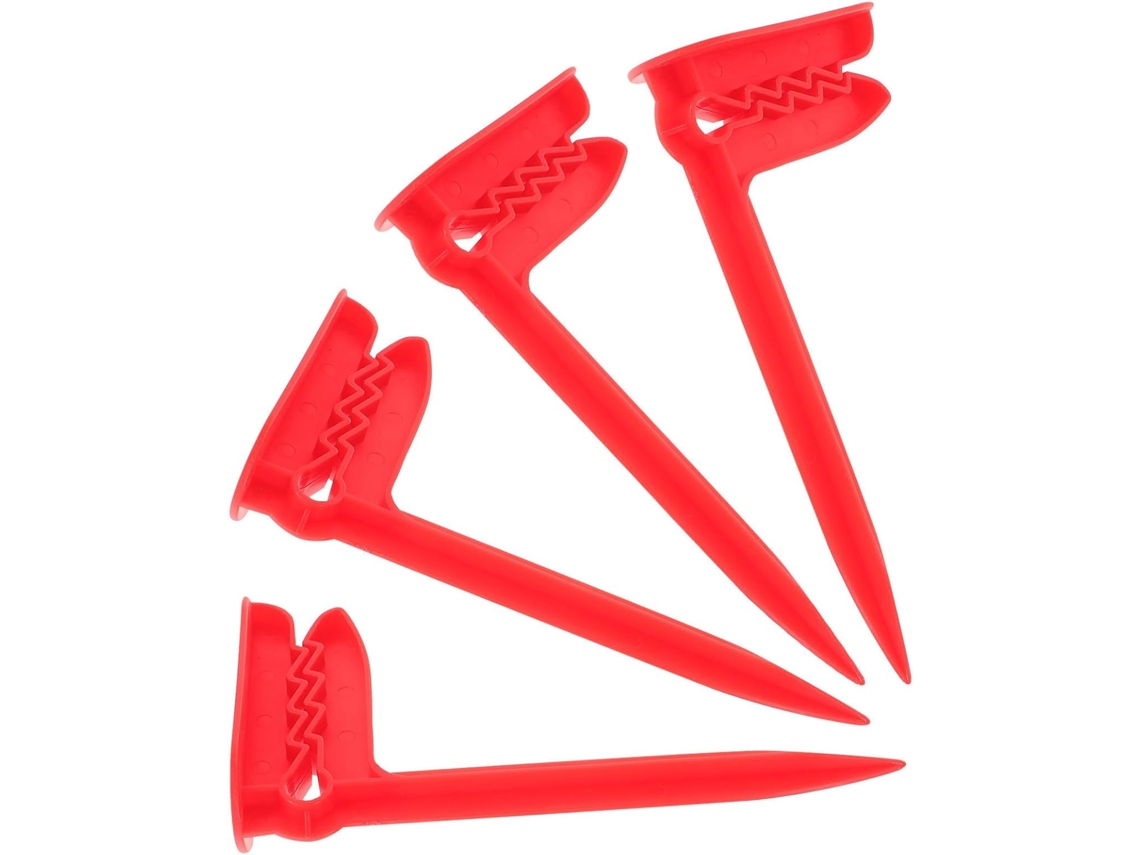 Prendedores De Toalha Praia Hohopeti, Design De Âncora, Plástico Vermelho, À Prova De Vento, 4 Peças Para O Verão E