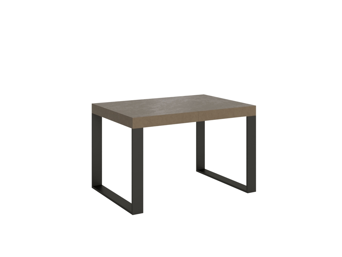 Mesa Extensível Tecno 120/380x90 Cm Cinza Pomba Com Pés Antracite Itamoby