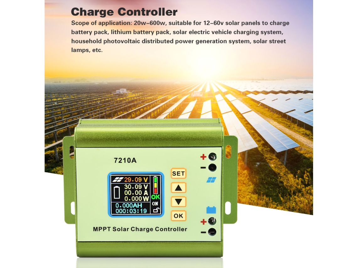 Controlador De Carga Solar Com Lcd E Ligação Em Alumínio Da Laxiscreed