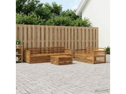 Vidaxl Conjunto De Sofás Para Exterior 6 Pcs Natural