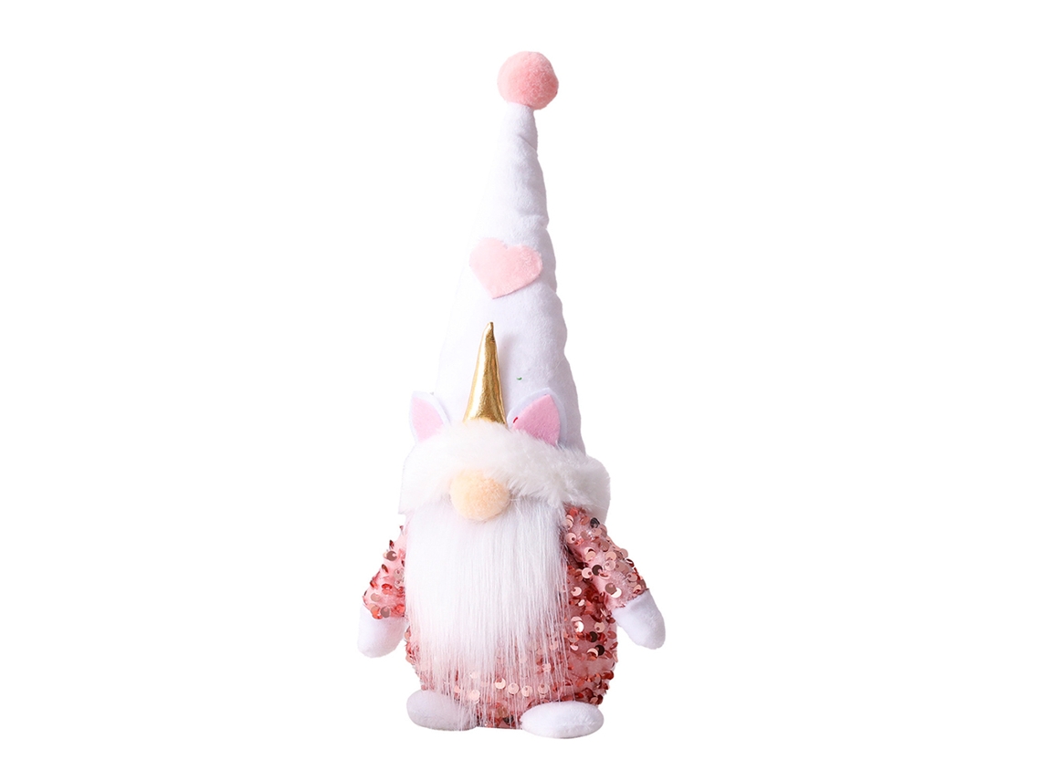 Bichinho Pelúcia Gnomo Rosa Decorativo Mesa Adorno Presente