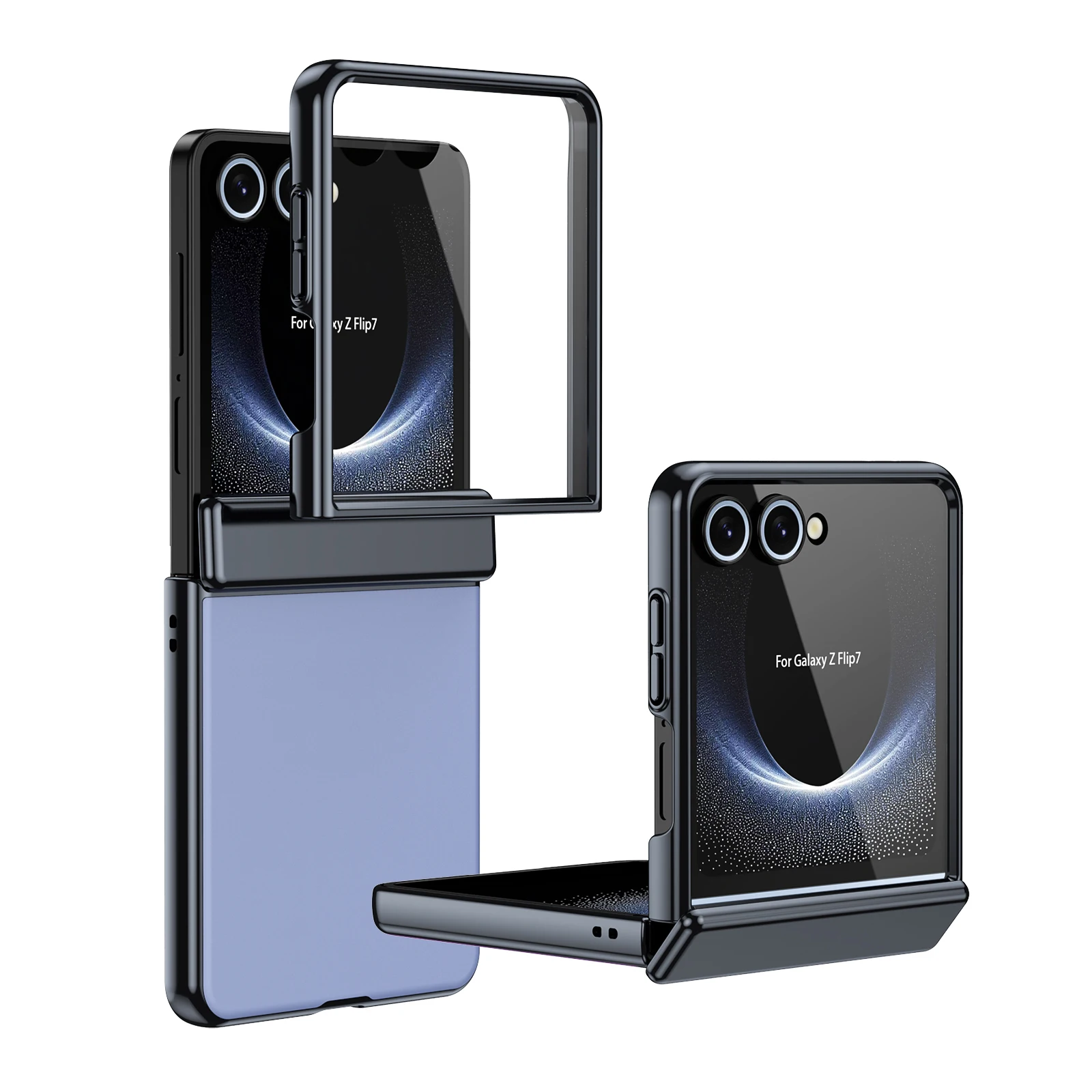 (azul, Galaxy Z Flip5) Capa Flip De Luxo Com Acabamento Fosco E Resistente A Arranhões, Inclui Protetor De Tela.