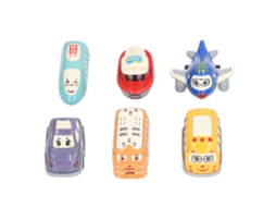 Mali 6pcs Conjunto de Carrinhos de Brinquedo com Mola Estilos Diversos Metal Cute para Crianças