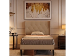 Estrutura de Cama Estofada Bege 90 X 200 Cm BEALIFE