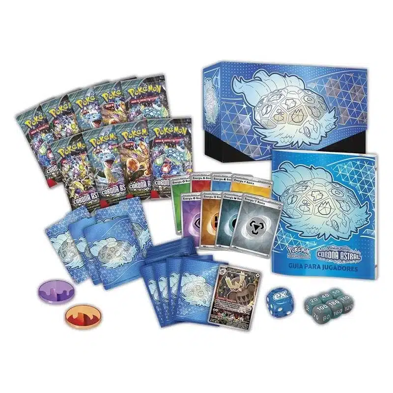 Jogo De Cartas Pokémon - Pokémon - Scarlet & Purple Astral Crown Elite Trainer - 8 Boosters - Deck 65 Cartas - Acessórios