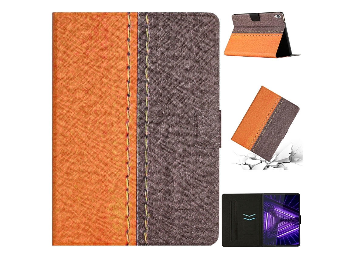 Capa Protetora Halinuia Para Lenovo Tab M10 Hd 2ª Geração Estojo Inteligente De Couro Costurado Liso